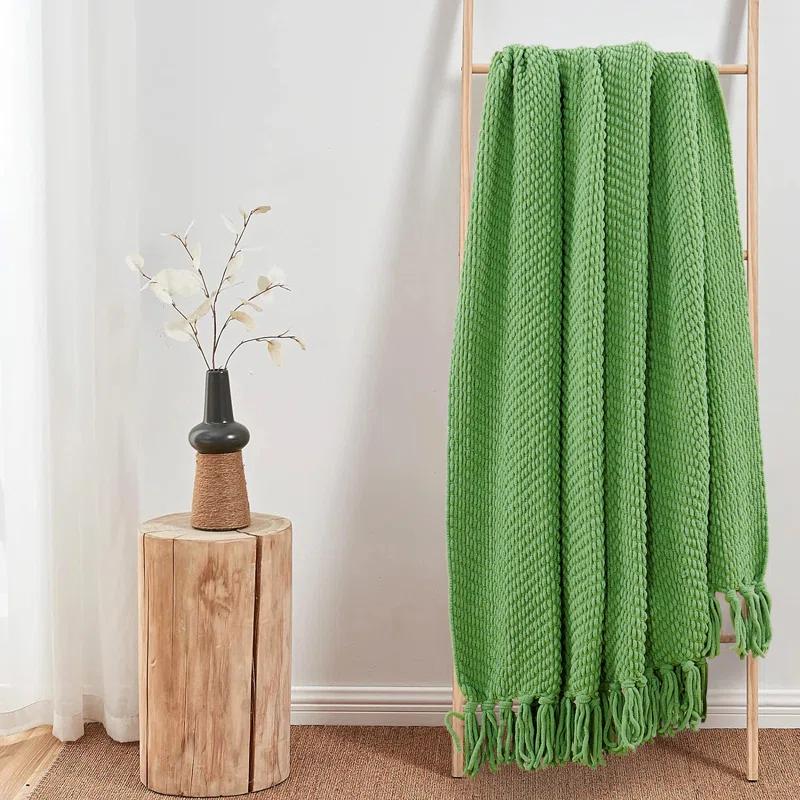 Home Soft Things Tweed Knitted Throw Blanket
