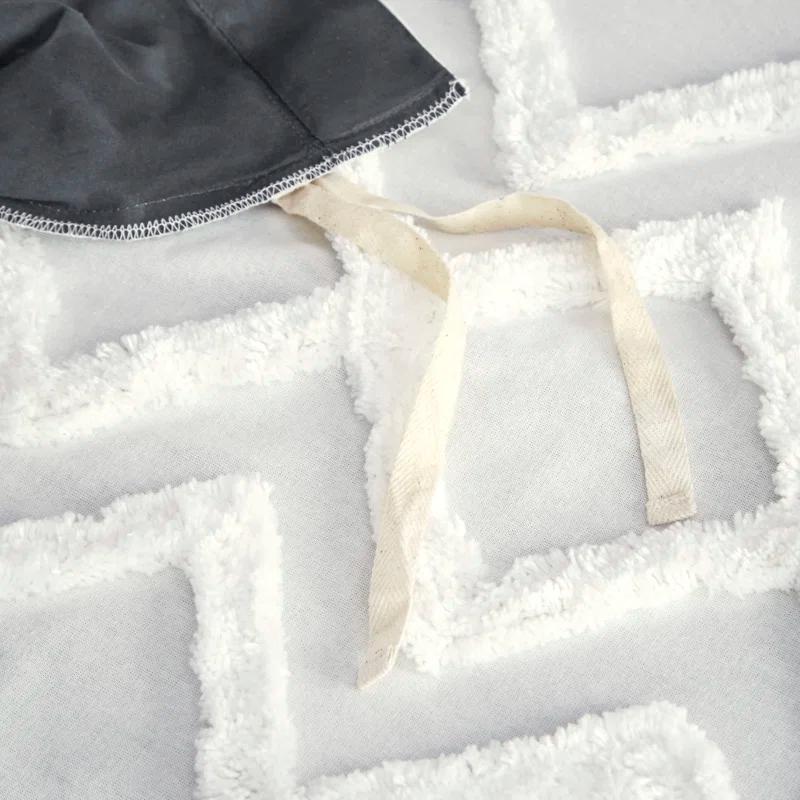 INK+IVY Mila Cotton Duvet Cover Set with Chenille Tufting