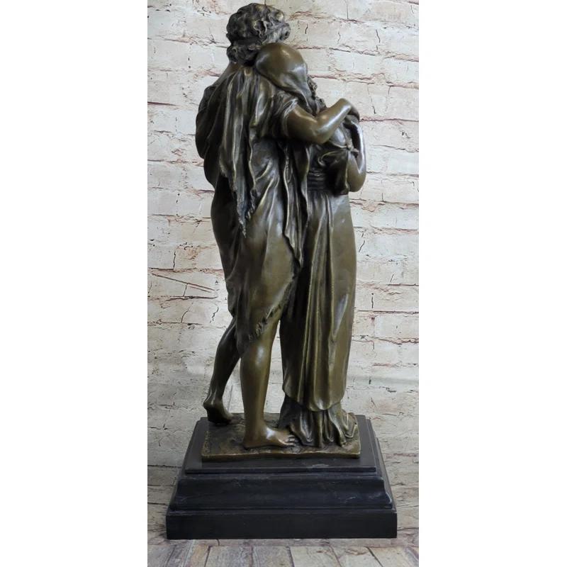 Red Barrel Studio® Romantic Lovers Romance Anniversary Wedding Slow Dance Bronze Sculpture Statue