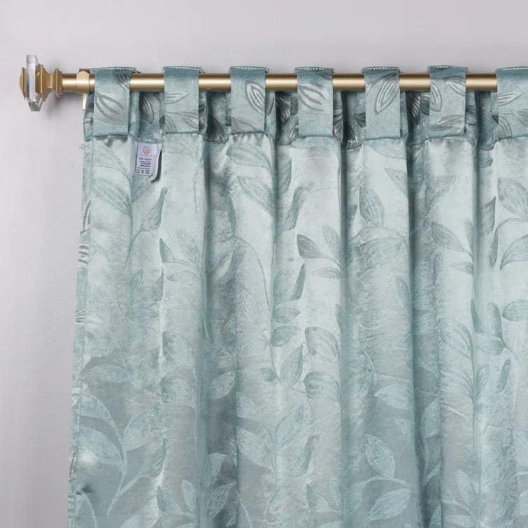 Superior Leaves Machine Washable Room Darkening Blackout Curtains With Back Tabs by Superior (Set of 2)