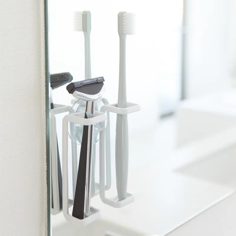 Yamazaki Home Tower Yamazaki Home Toothbrush Holder, Suction Cup Organizer For Bath, Steel, Water Resistant