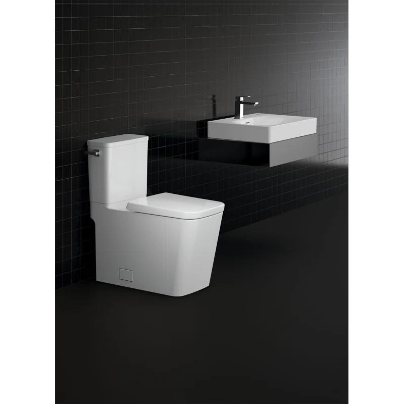 Eurocube® Alpine White Rectangular Wall Mount Bathroom Sink with Overflow