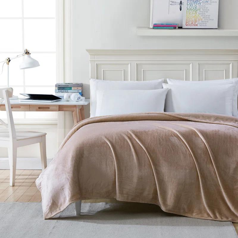 Poppy & Fritz Solid Ultra Soft Plush Pink Blanket & Reviews | Wayfair