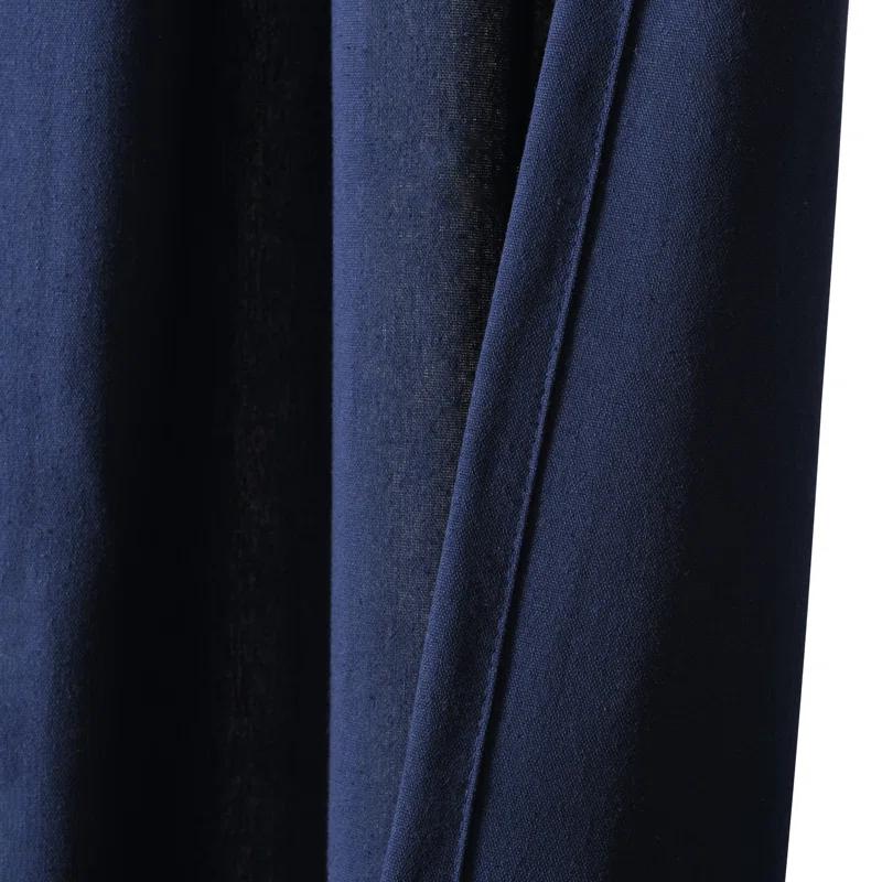 Lush Decor Tassel Window Solid Cotton Blend Semi-Sheer Rod Pocket Single Curtain Panel