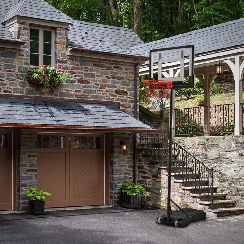 MoNiBloom Portable Basketball Hoop Goal 5ft - 7ft Adjustable with 33" Backboard Wheels Fillable Base