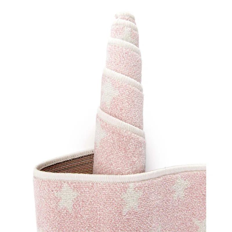 Whimsy Stars Baby Pink/Ivory Kid Rug