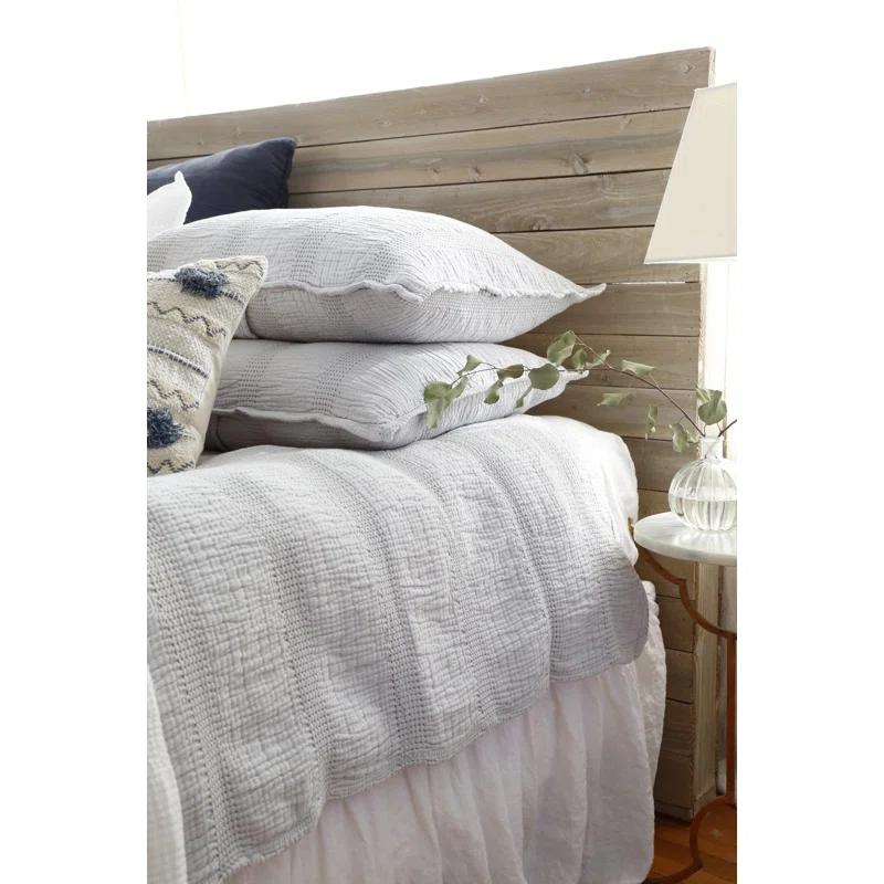 Nantucket Cotton Matelassé Sham by Pom Pom at Home - Grey / Standard