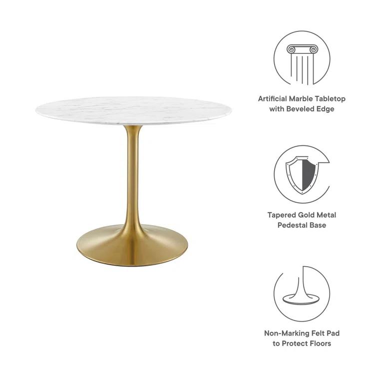 Modway Modway Lippa Oval Artificial Marble Dining Table