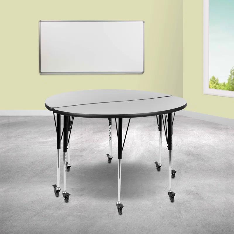 Flash Furniture Goddard Half Circle Wave Collaborative Adjustable Height Activity Table