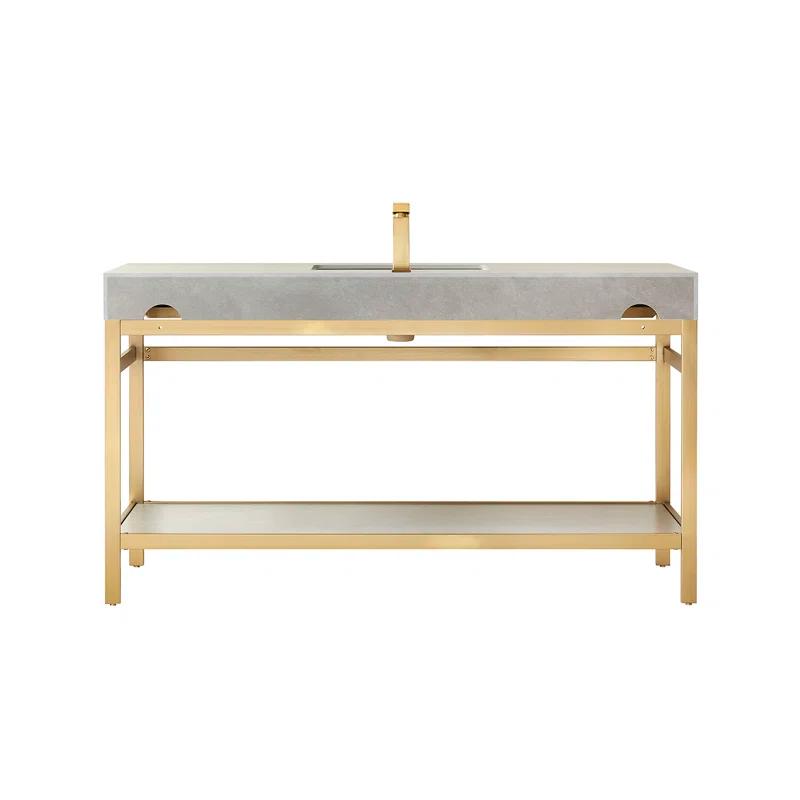 60'' Single Bathroom Vanity with Stone Top