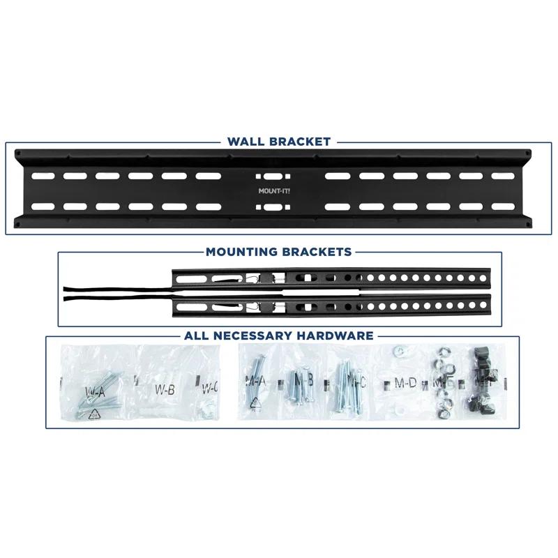 Mount-it Black Fixed Wall Mount for Holds up to 77 lbs