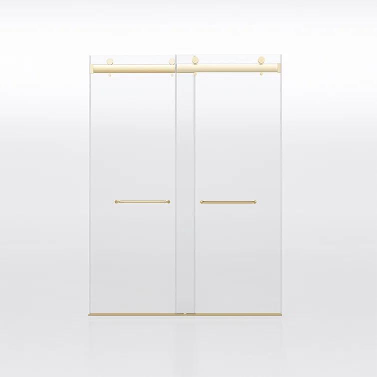 Dimorphos Frameless Sliding Glass Shower Doors with 3/8"(10mm) Clear Tempered Glass 11DD701957Q