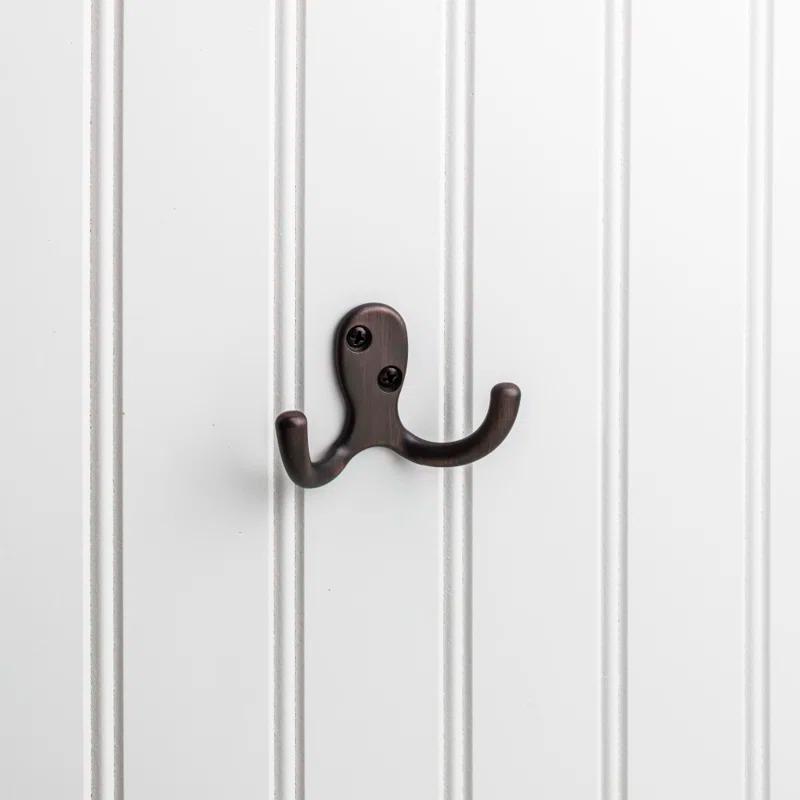 1-78 Double zinc wall mount hook. Finish DBAC.