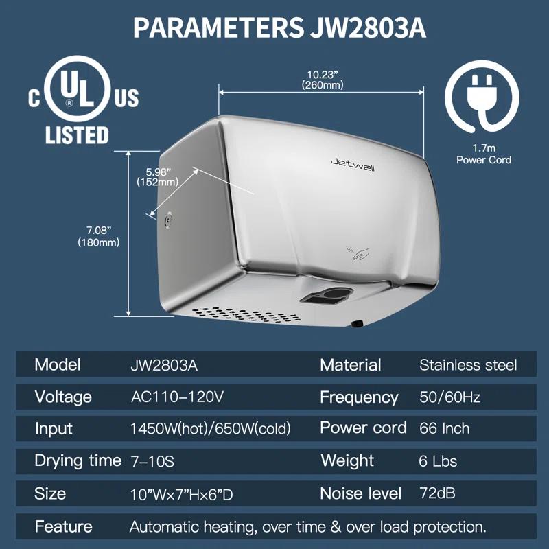 JETWELL JETWELL 110 Automatic Hand Dryer