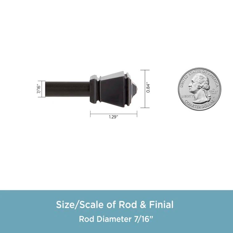 Kenney Kenney Amelia 7/16" Petite Café Decorative Window Curtain Rod