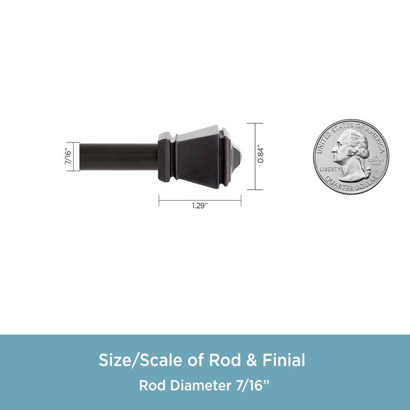 Kenney Amelia 7/16" Petite Café Decorative Window Curtain Rod
