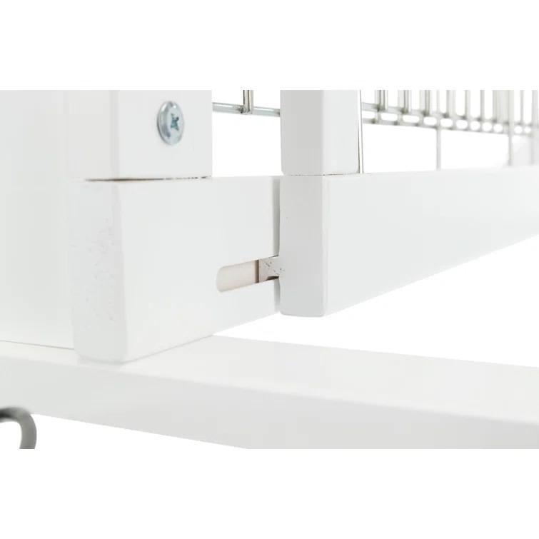 TRIXIE TRIXIE Adjustable Wooden Freestanding Pet Gate, 24" Tall Step Over, Expands to 42.5", Pet Barrier