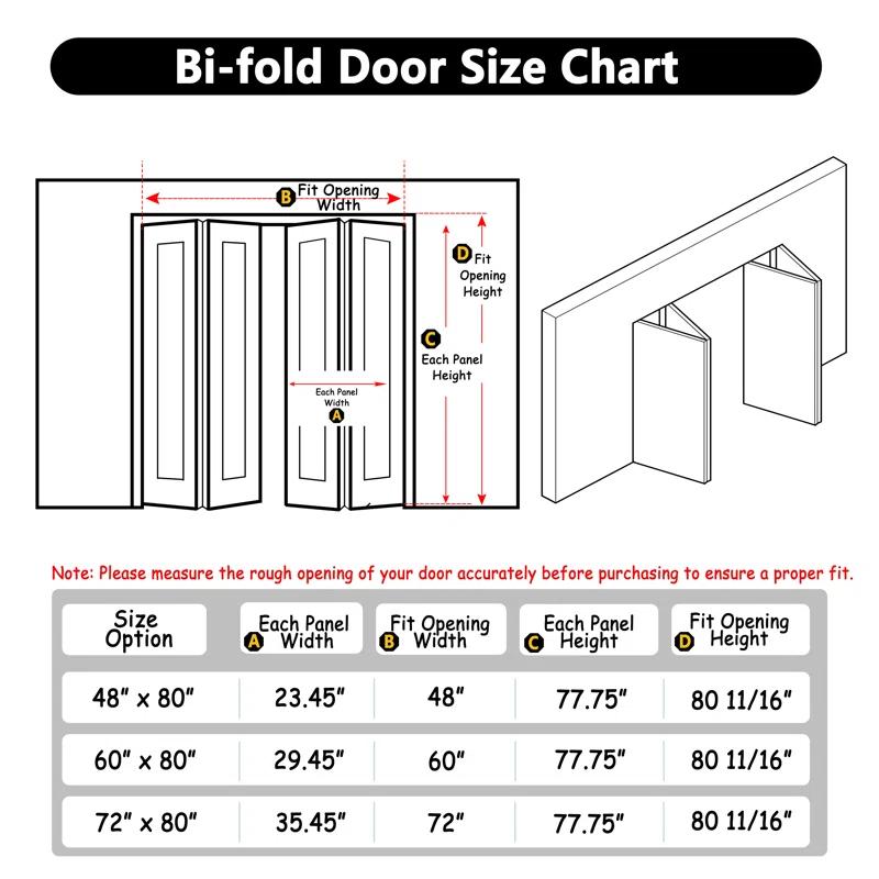 Home Worthy 3 Frosted  Lite Glass Bi-Fold Door With Installation Hardware Kit  And Handle