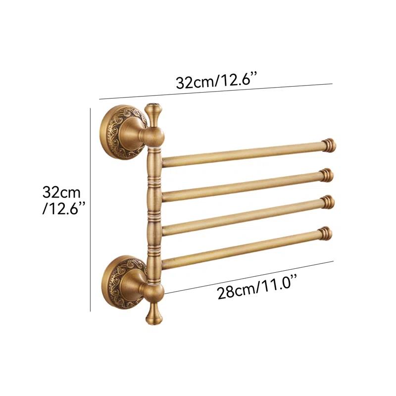 Blooming B0CG8YGM7N Bronze Folding 4-Arm Towel Rack