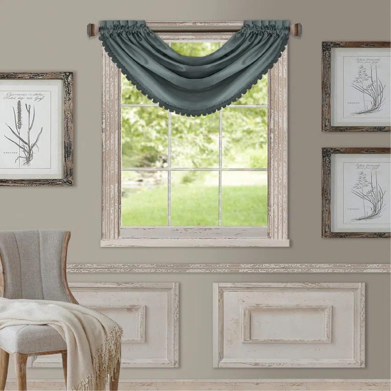 PALEYI 52" x 36" All Seasons Waterfall Window Valance