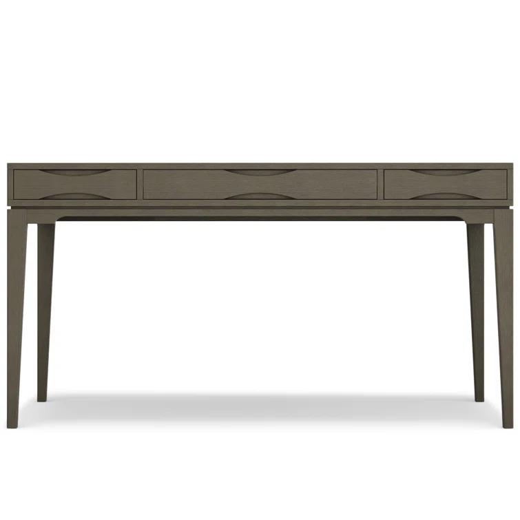 Simpli Home Harper Solid Wood Desk, Contemporary Style with Keyboard Tray and Storage