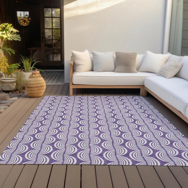 Machine Washable Indoor/Outdoor Chayden ACN1055 Purple Rug