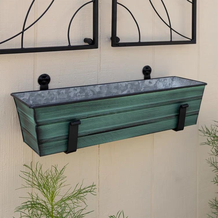 Winston Porter Dynamism Metal Window Box Planter