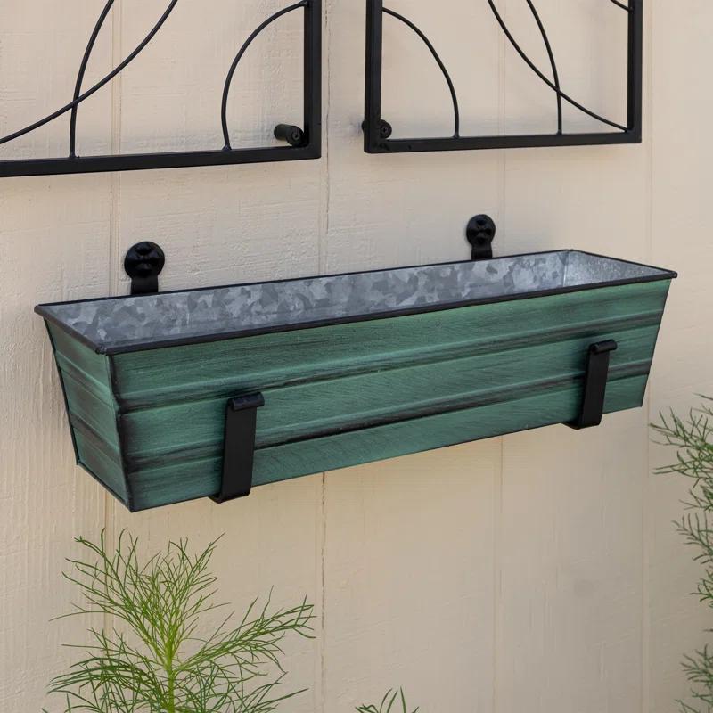 Winston Porter Dynamism Metal Window Box Planter