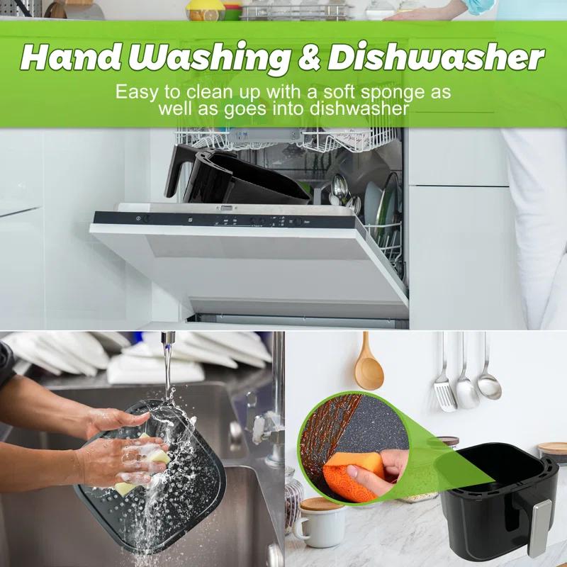 CAYNEL Caynel  Air Fryer Air Fryer Multi-function, 5L Capacity Oilless Hot AirFryer 1400W, Non-Stick Frying Tray Black