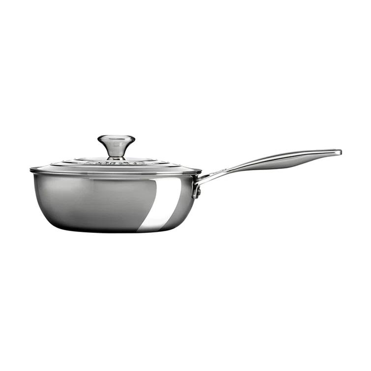 Le Creuset Stainless Steel Saucier Pan with Lid