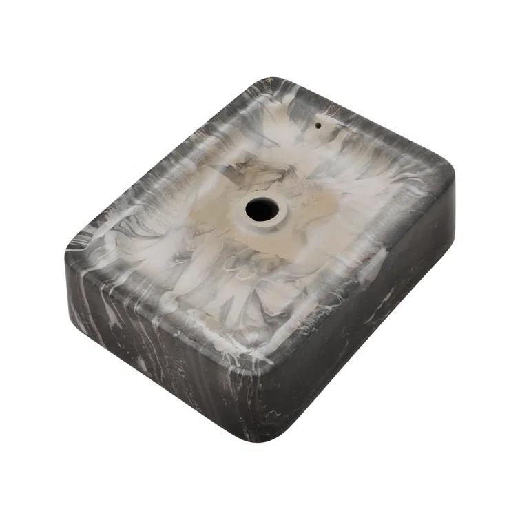 COUOKO COUOKO 19''L x 15"W Black Marble Ceramic Rectangular Vessel Bathroom Sink C-VSF1915-M