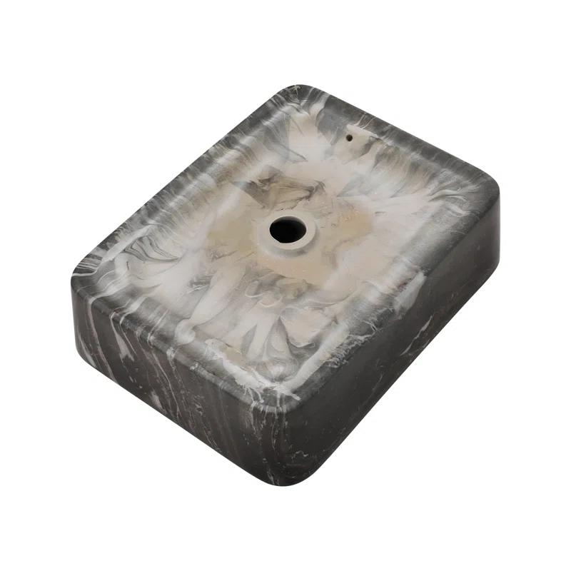 COUOKO COUOKO 19''L x 15"W Black Marble Ceramic Rectangular Vessel Bathroom Sink C-VSF1915-M
