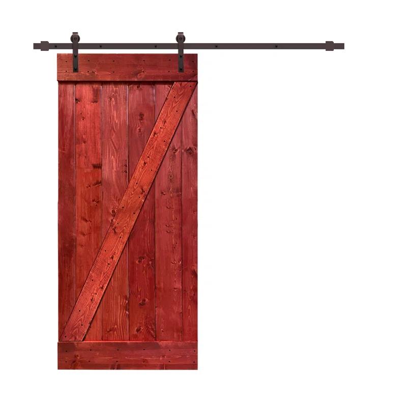 Calhome Solid Wood Paneled Painted with Installation Hardware Kit Barn Door