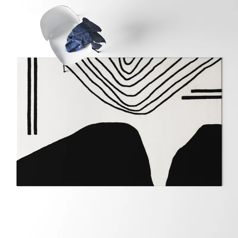 Felipe Handmade Wool Ivory/Black Rug