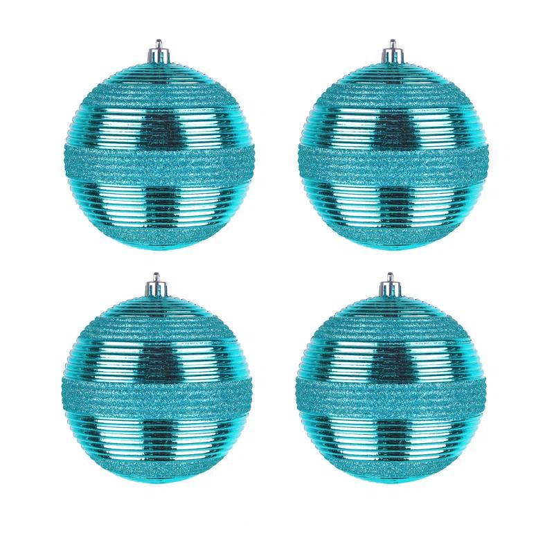 The Holiday Aisle® Shatterproof Swirling Ball Ornaments (Set of 4)