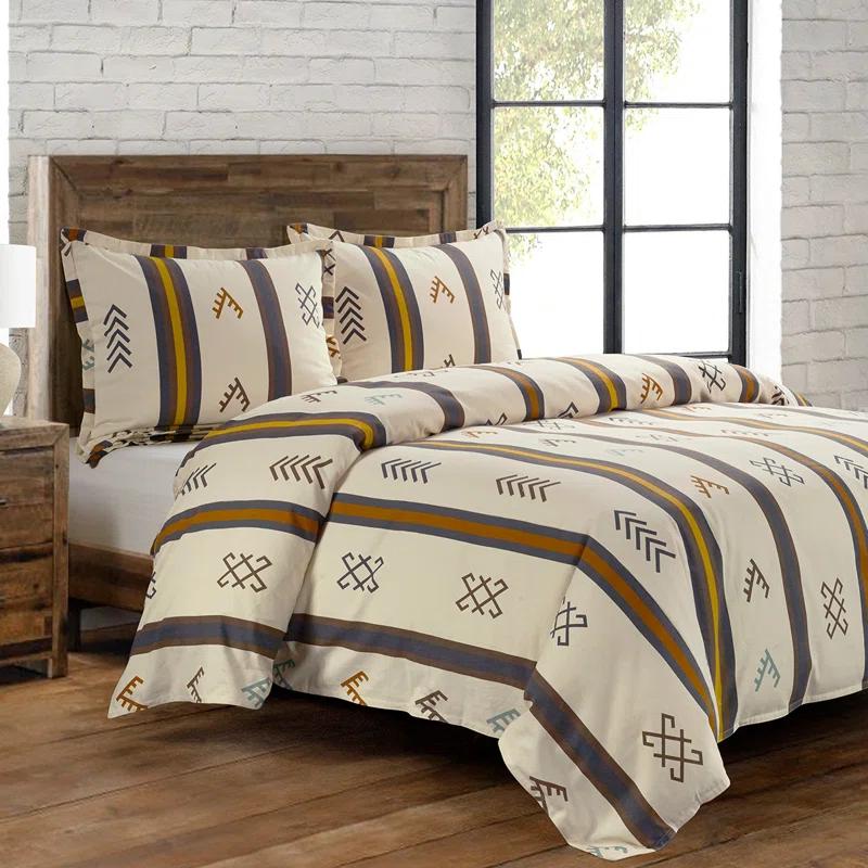 HiEnd Accents Toluca Canvas Canvas Geometric Southwestern Style Comforter Set