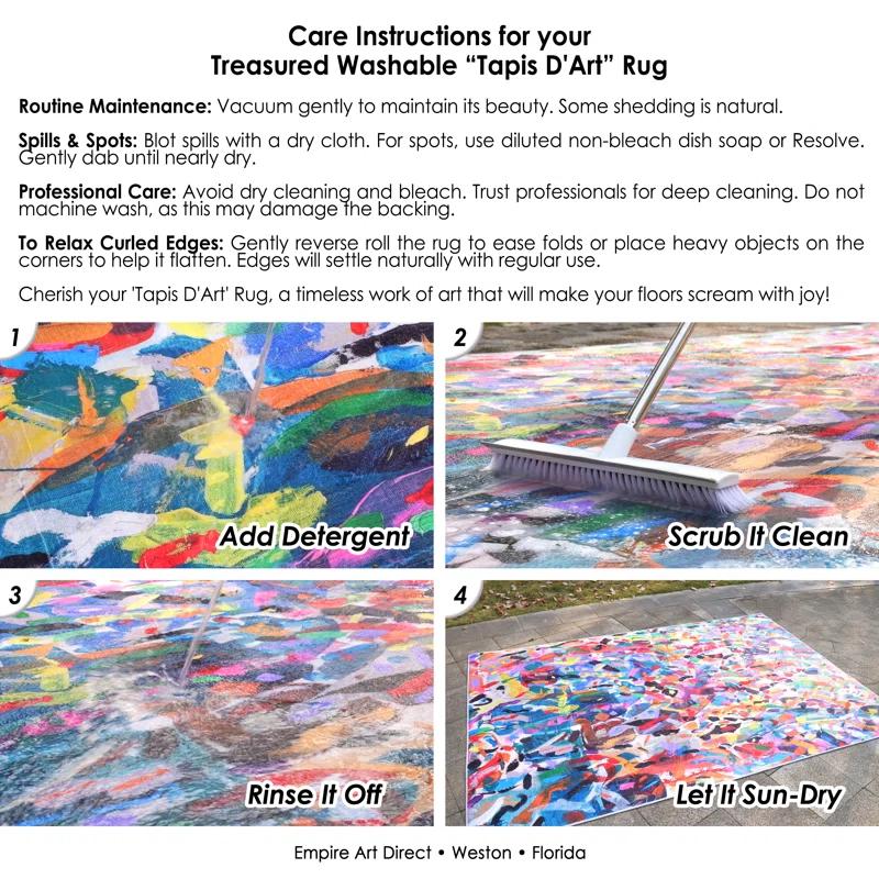 Empire Art Direct Modern City Scape Reflection II Washable Area Rug, Heavenly Softness with Non-Slipping Backing