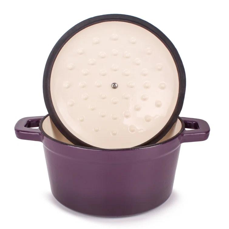 Prep & Savour Neo Cast Iron 3qt. Round Dutch Oven with Lid