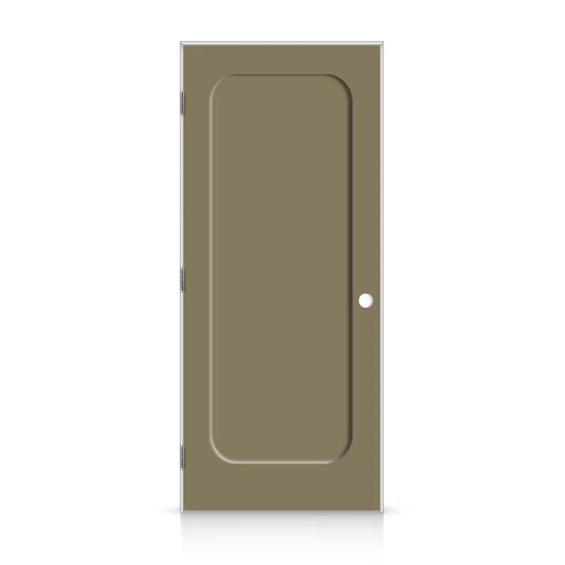 Calhome Curved 1 Panel Shaker Painted Smooth Composite Single Prehung Interior Door