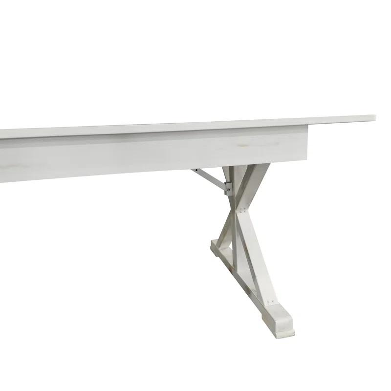 Flash Furniture Eternity Rectangular Solid Pine Farm Dining Table with Folding X-Style Legs