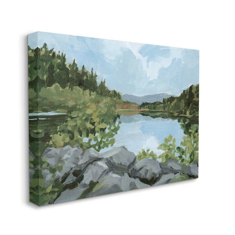 Stupell Industries " Woodland Lake Rocky Shore " by Victoria Barnes