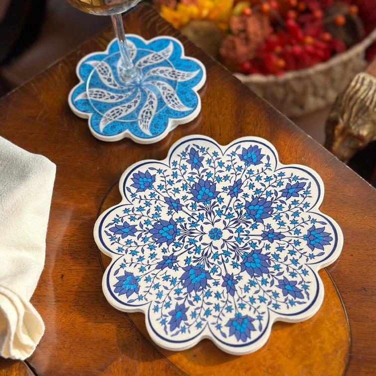 ARUN Vintage Style Ceramic Tile Trivet 7''