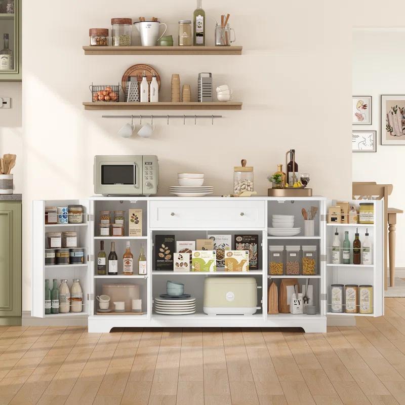George Oliver 54'' Wide Sideboard with Pantry Doors, Adjustable Shelves and Large Drawer & Reviews | Wayfair