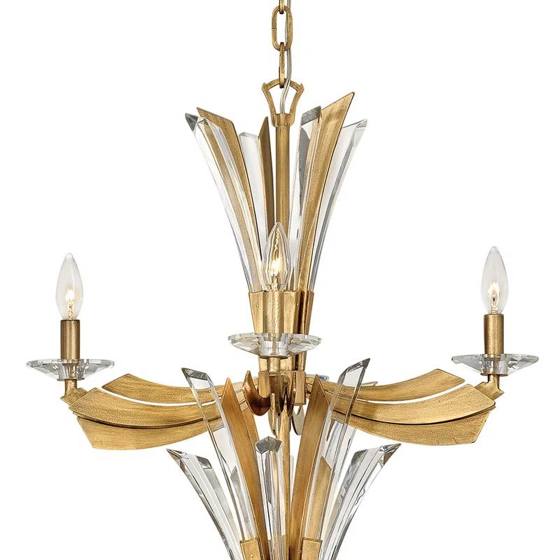 Fredrick Ramond Vida 34" Twelve-Light Two-Tier Candle Chandelier w/ Crystal Accents
