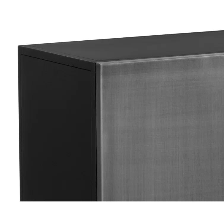 Viserys 72" Black and Silver Terrazzo Marble Sideboard