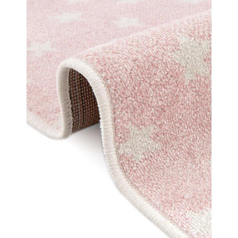 Whimsy Stars Baby Pink/Ivory Kid Rug
