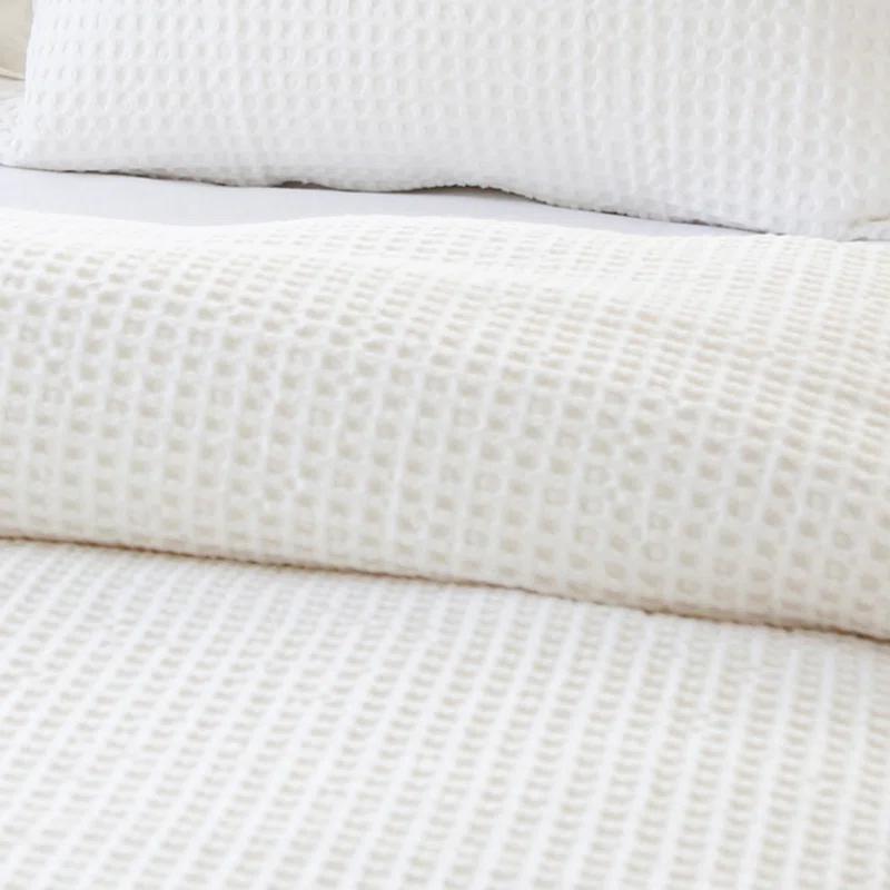 Zuma Cotton Waffle Weave Blanket by Pom Pom at Home - Cream / King
