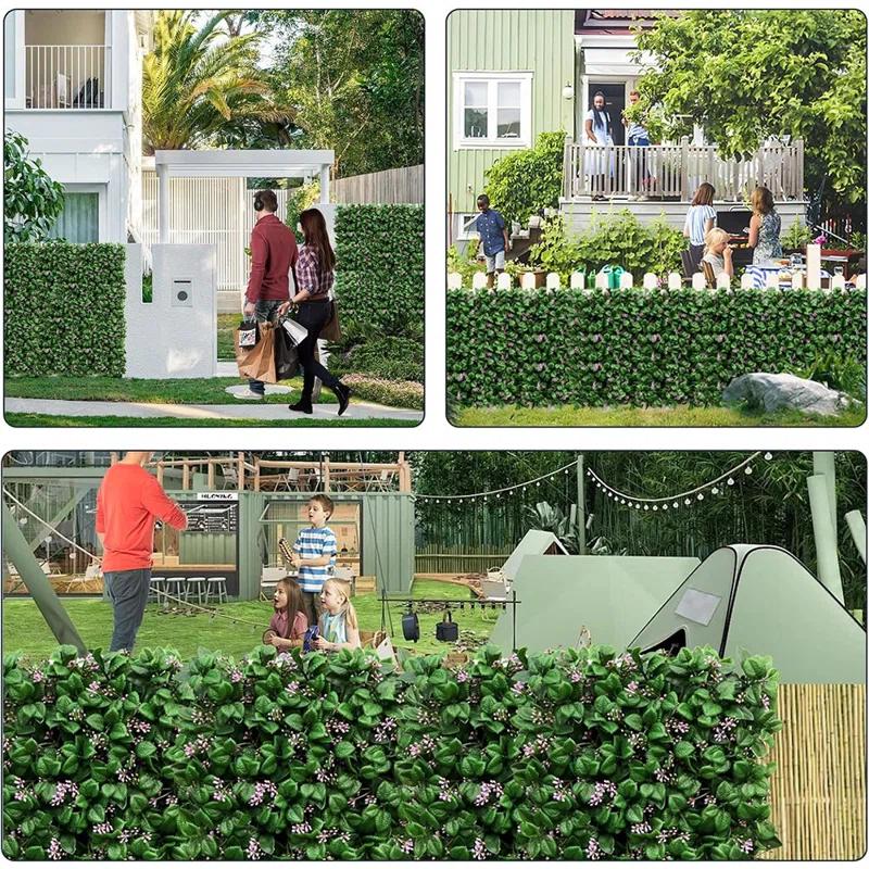 MAXAYA Artificial Hedge Wall Panels,8Pcs10"X10"Greenery Wall Backdrop,P...