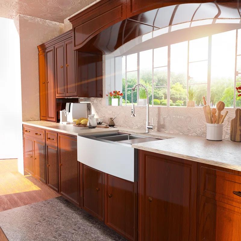 30" L x 22" W Workstation Farm Kitchen Sink Stainless Steel Single Bowl Apron Front Kitchen Sink