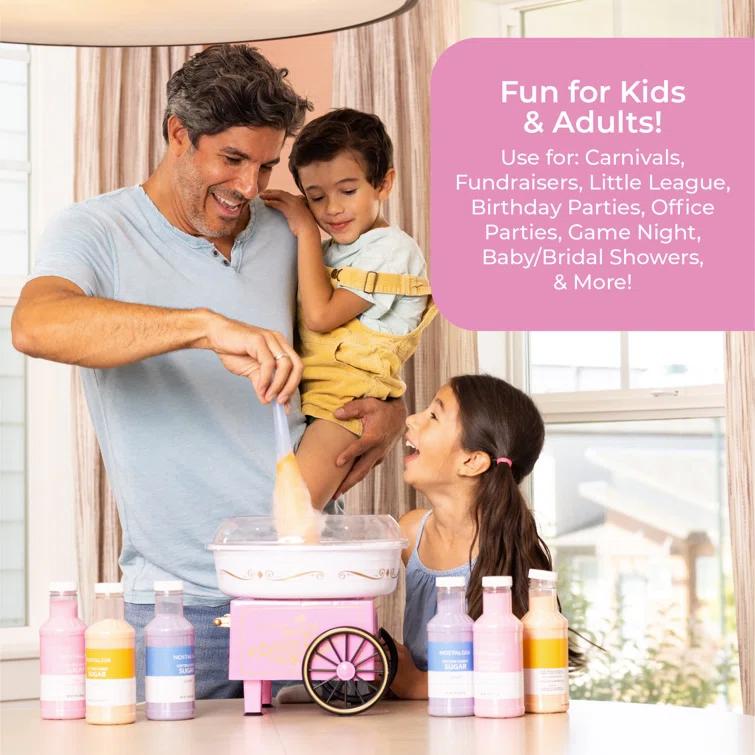 Nostalgia Nostalgia Retro Countertop Cotton Candy Machine, Includes 2 Reusable Cones & Scoop